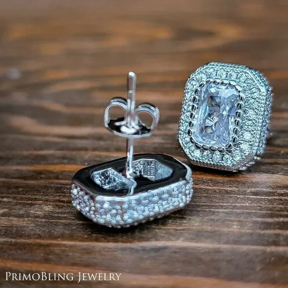 Rectangular Ice Box Earrings - Picture 2 of 3